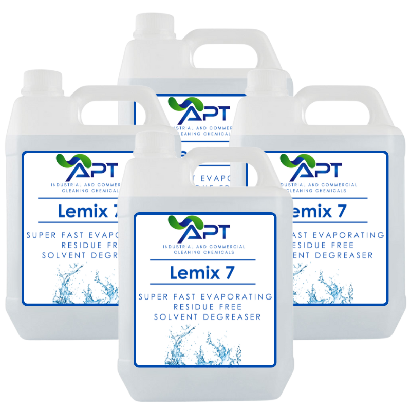 Super Fast Evaporating Residue Free Solvent Degreaser - Lemix 7 - 4 x 5 Litres