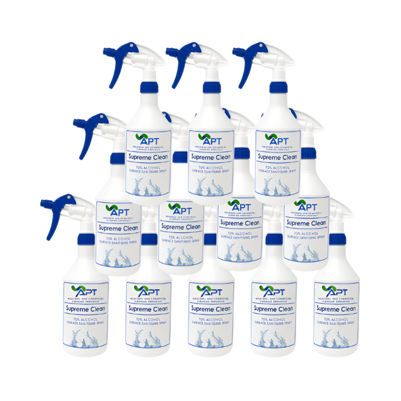 70% Alcohol Surface Sanitising Spray - Supreme Clean - 12 x 1 Litre