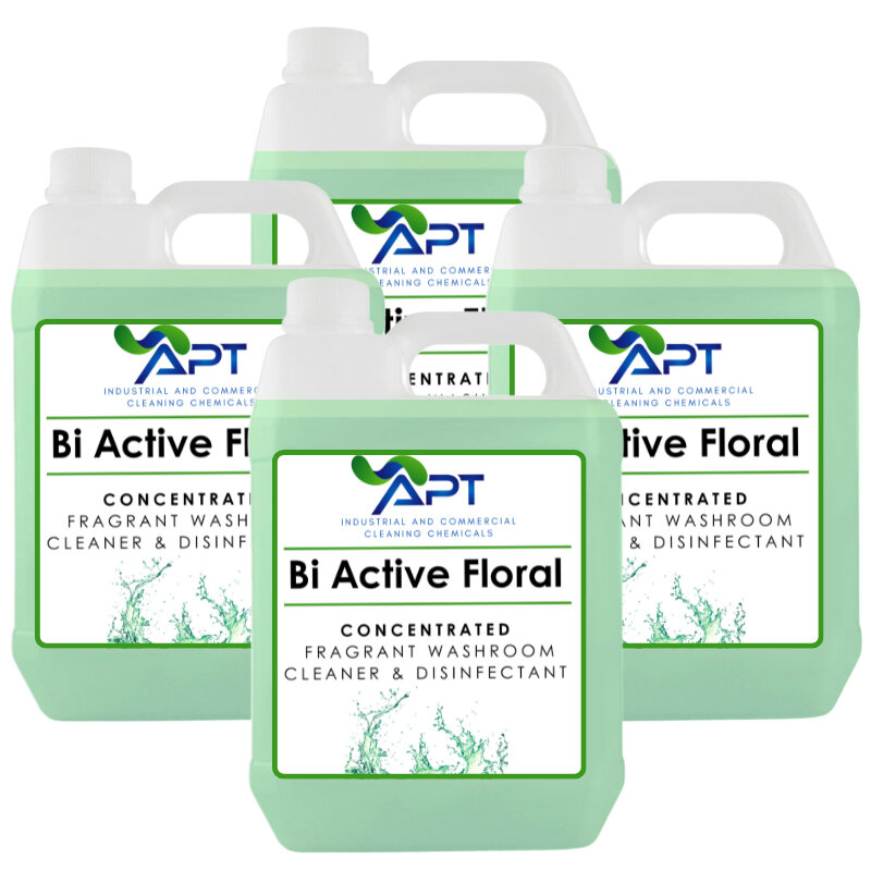 Concentrated Fragrant Washroom Cleaner & Disinfectant - Bi Active Floral - 4 x 5 Litres