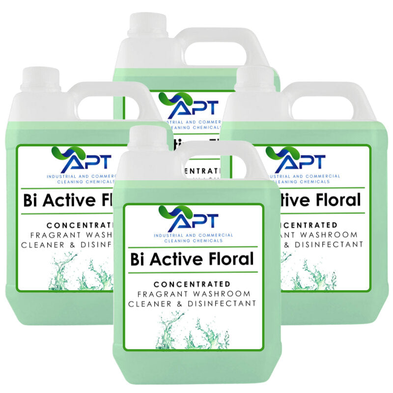 Concentrated Fragrant Washroom Cleaner & Disinfectant - Bi Active Floral - 4 x 5 Litres