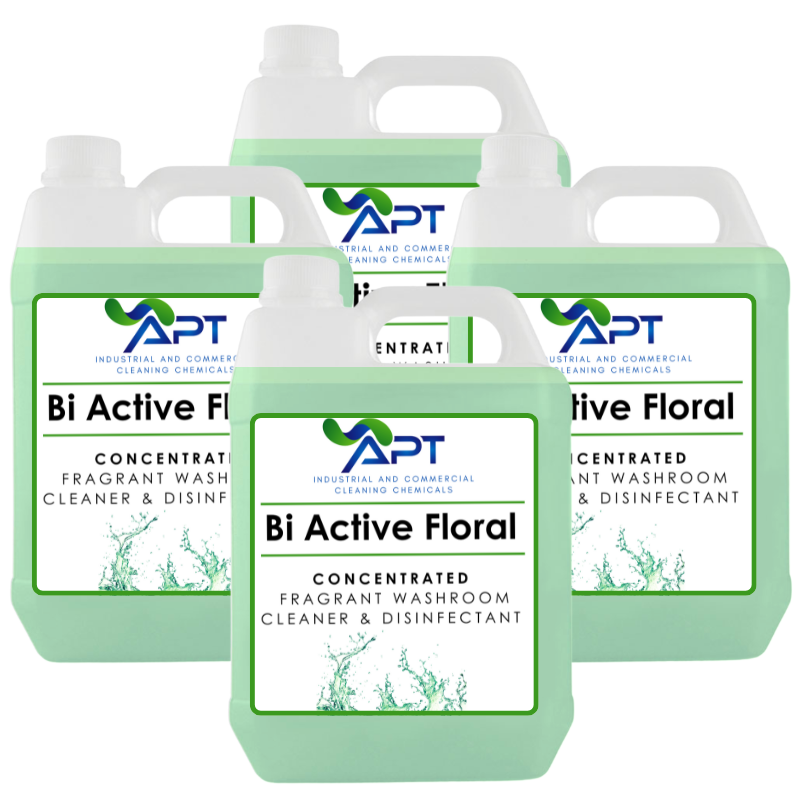 Concentrated Fragrant Washroom Cleaner & Disinfectant - Bi Active Floral - 4 x 5 Litres
