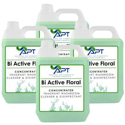 Concentrated Fragrant Washroom Cleaner & Disinfectant - Bi Active Floral - 4 x 5 Litres