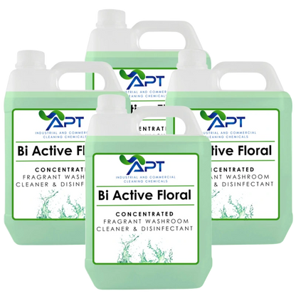 Concentrated Fragrant Washroom Cleaner & Disinfectant - Bi Active Floral - 4 x 5 Litres