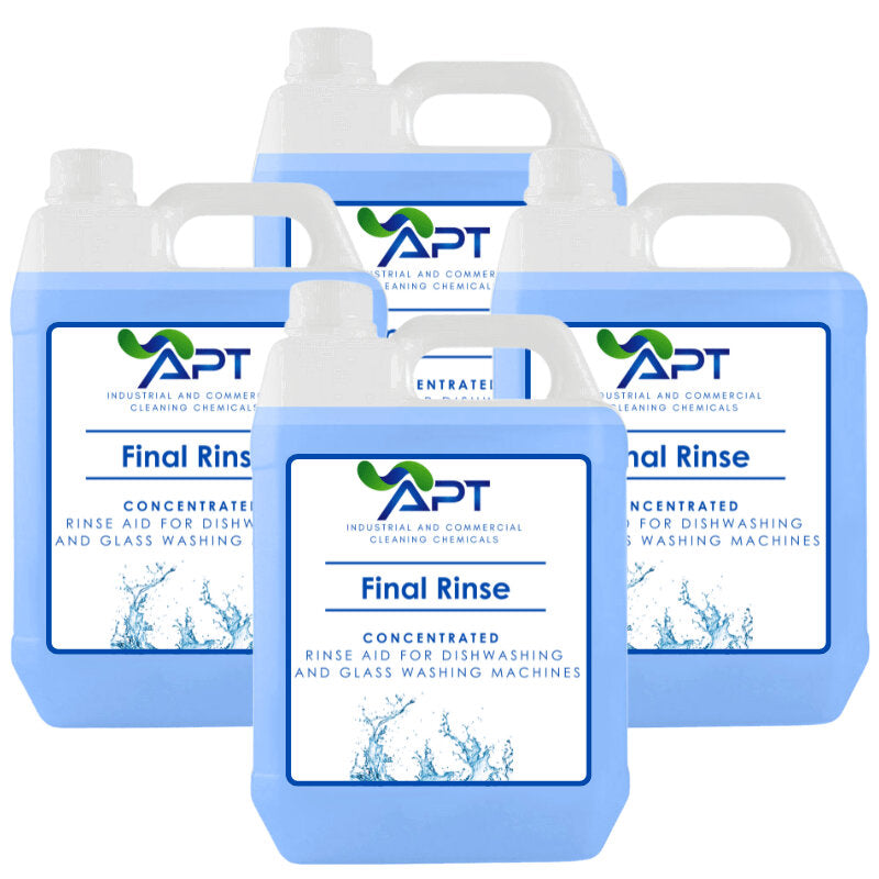 Concentrated Rinse Aid for Dishwashing & Glass Washing Machines - Final Rinse - 4 x 5 Litres