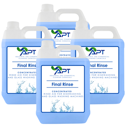 Concentrated Rinse Aid for Dishwashing & Glass Washing Machines - Final Rinse - 4 x 5 Litres