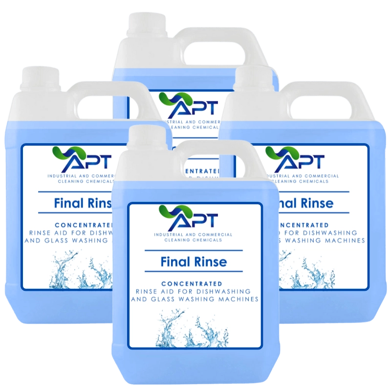 Concentrated Rinse Aid for Dishwashing & Glass Washing Machines - Final Rinse - 4 x 5 Litres