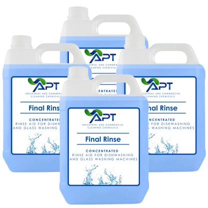Concentrated Rinse Aid for Dishwashing & Glass Washing Machines - Final Rinse - 4 x 5 Litres