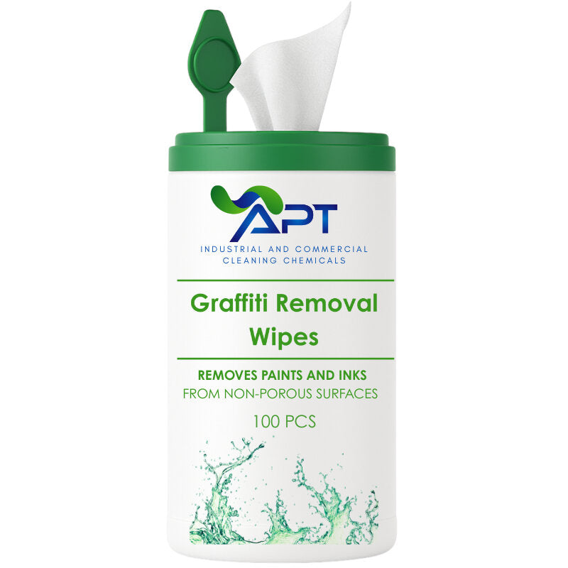 Removes Paints & Inks From Non-Porous Surfaces - Graffiti Removal Wipes - 6 tubs of 100 wipes