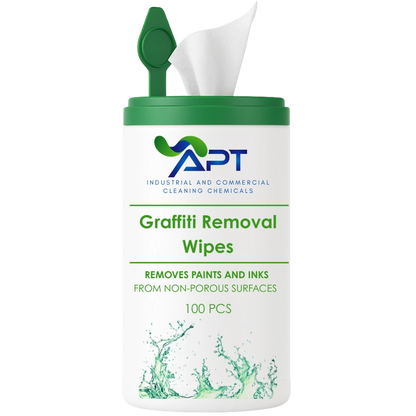 Removes Paints & Inks From Non-Porous Surfaces - Graffiti Removal Wipes - 6 tubs of 100 wipes