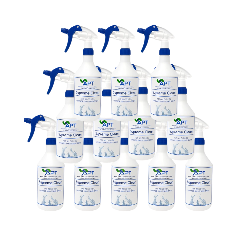 70% Alcohol Surface Sanitising Spray - Supreme Clean - 12 x 1 Litre
