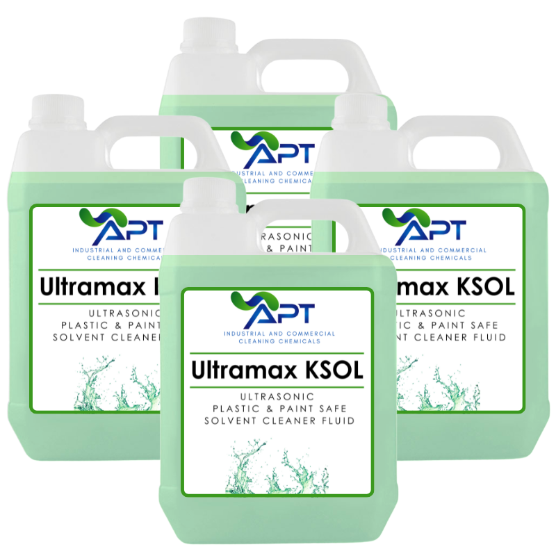 Ultrasonic Plastic & Paint Safe Solvent Cleaner Fluid - UltraMax KSOL - 4 x 5 Litres