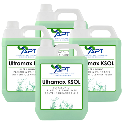 Ultrasonic Plastic & Paint Safe Solvent Cleaner Fluid - UltraMax KSOL - 4 x 5 Litres
