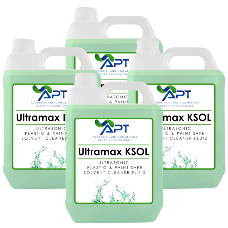 Ultrasonic Plastic & Paint Safe Solvent Cleaner Fluid - UltraMax KSOL - 4 x 5 Litres