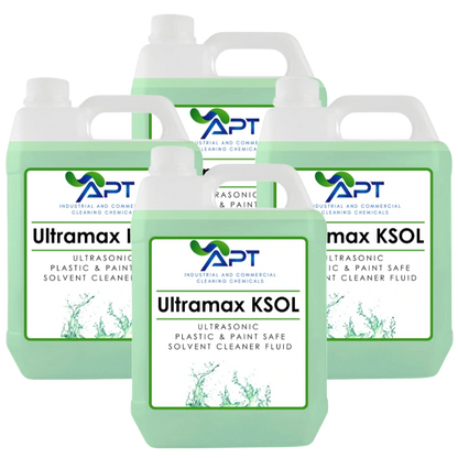 Ultrasonic Plastic & Paint Safe Solvent Cleaner Fluid - UltraMax KSOL - 4 x 5 Litres
