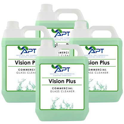 Glass Cleaner, Plastic Cleaner & Polished Metals Cleaner - Vision Plus - 4 x 5 Litres