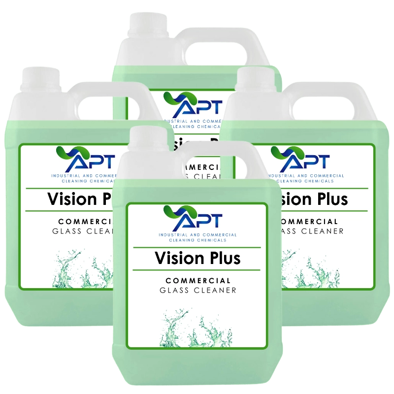 Glass Cleaner, Plastic Cleaner & Polished Metals Cleaner - Vision Plus - 4 x 5 Litres
