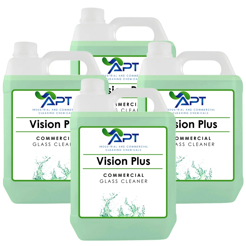 Glass Cleaner, Plastic Cleaner & Polished Metals Cleaner - Vision Plus - 4 x 5 Litres