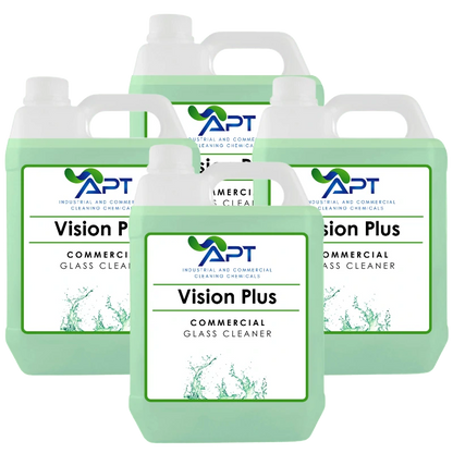 Glass Cleaner, Plastic Cleaner & Polished Metals Cleaner - Vision Plus - 4 x 5 Litres