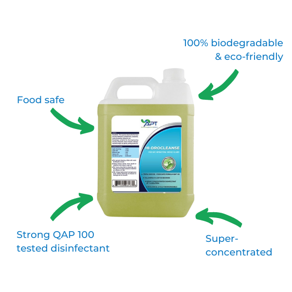 Food Safe Hard Surface Cleaner and Sanitiser - Hi-Drocleanse - Benefits