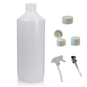 500ml Natural Bottle - Screw, Fliptop, Sprayer & Pump